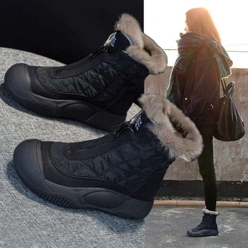 雪地靴女款2023新款冬季加绒加厚大棉鞋保暖外穿防水防滑面包鞋子