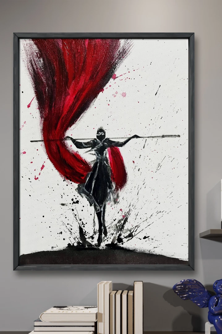 装饰挂画高清《大圣归来》丙烯画黑神话水墨风格居家挂画装饰画