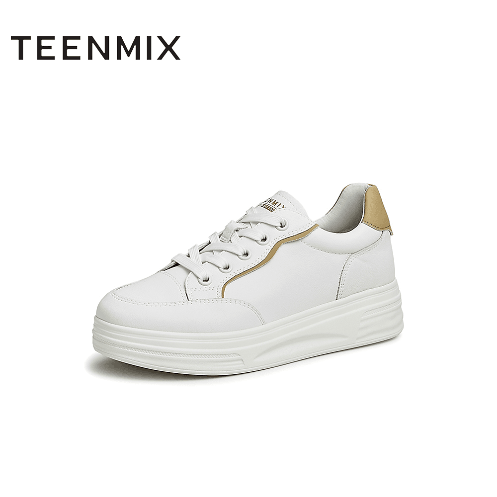 Teenmix/天美意商场同款百搭低帮小白鞋女夏季休闲鞋CQK20AM3