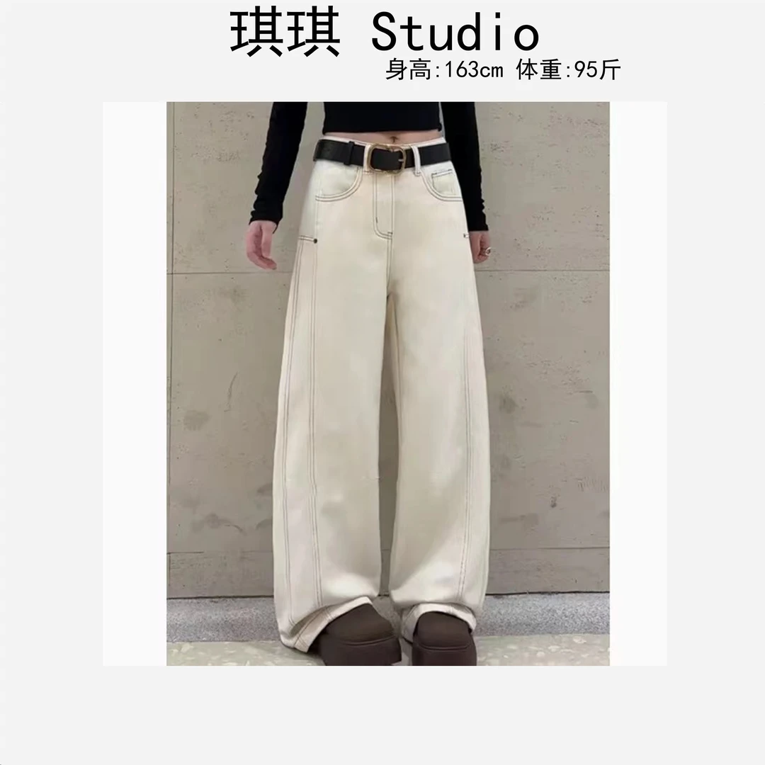 秋冬新款加绒保暖舒适气质时尚显瘦线减龄休闲百搭牛仔裤99567-G