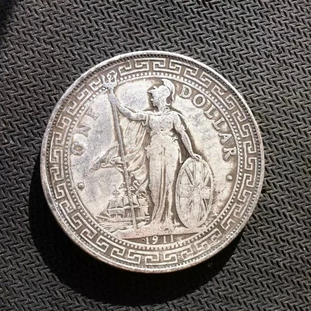 战洋壹圆铜制银元站人仿古工艺品银元壹圆银元便携手把件摆件