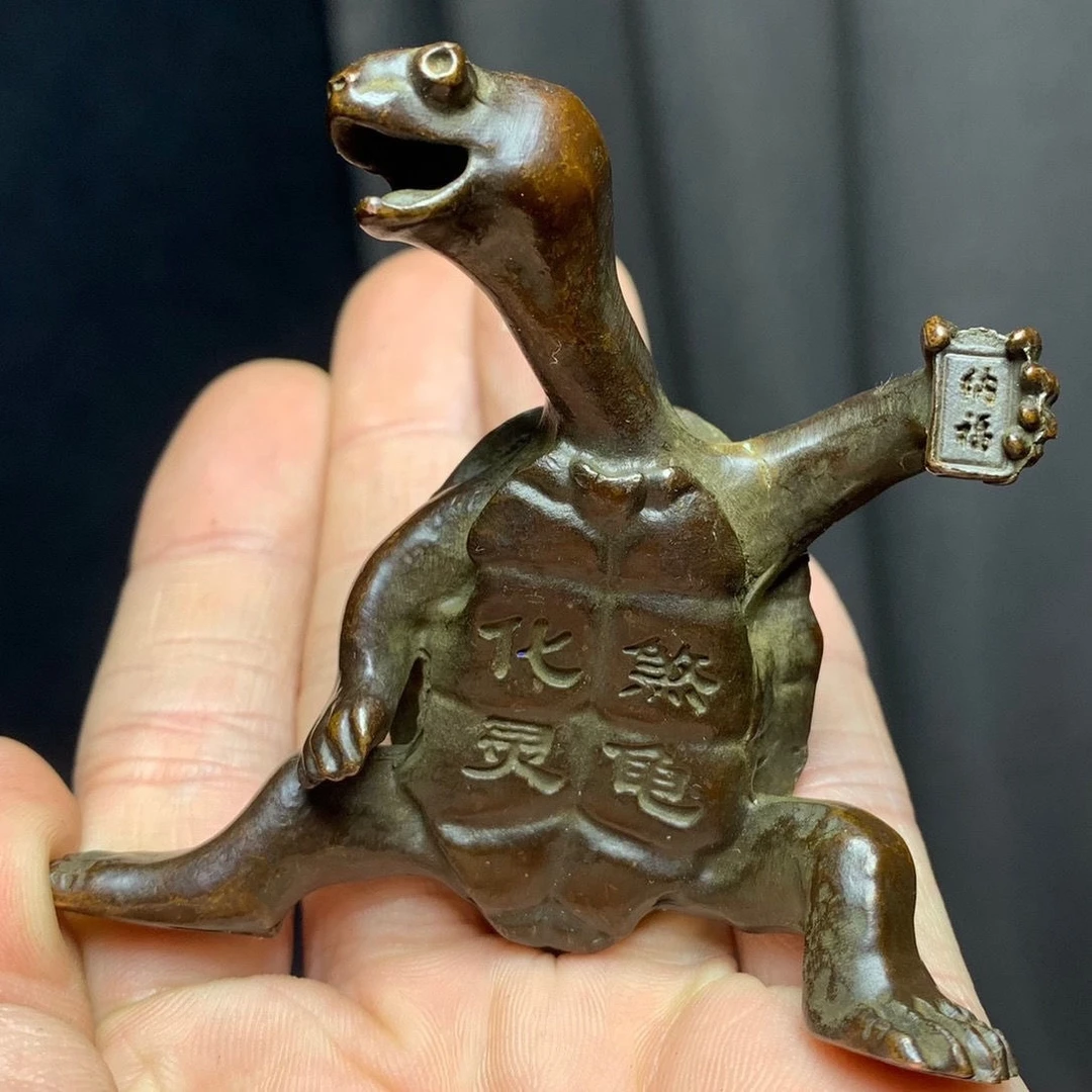 龟摆件龟手把件古玩仿古收藏摆件手工工艺品个性雕刻批量全手工