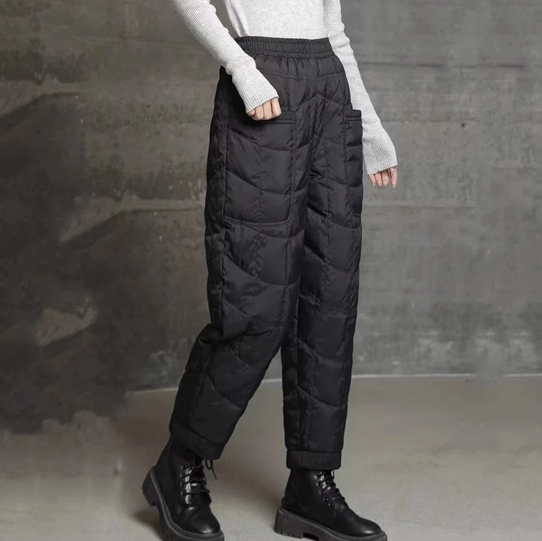 反季福利显瘦保暖白鸭绒裤宽松百搭束口裤羽绒裤女新款