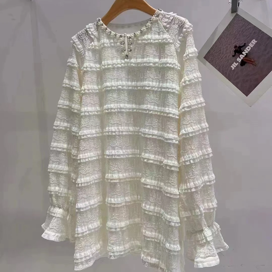 时尚轻奢蕾丝打底高档女款秋冬长袖上衣