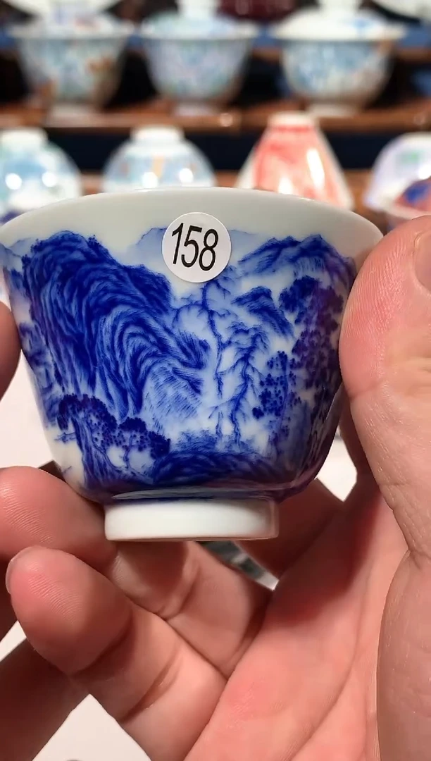 【闪购商品】杯158青花山水直口杯吖吖