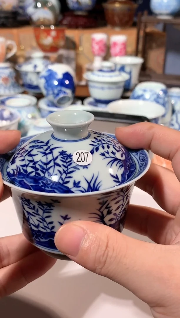 【闪购商品】杯207青花莺莺燕燕盖碗吖