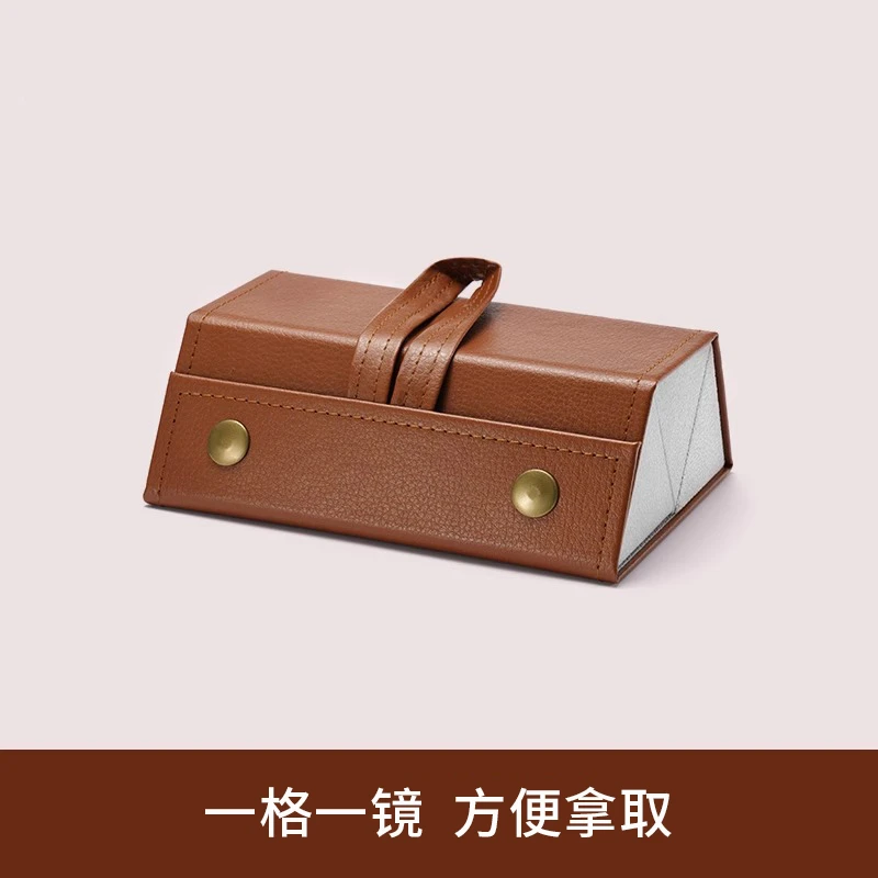 皮质多格眼镜盒超轻大容量便携抗压折叠多个太阳墨镜镜盒收纳盒