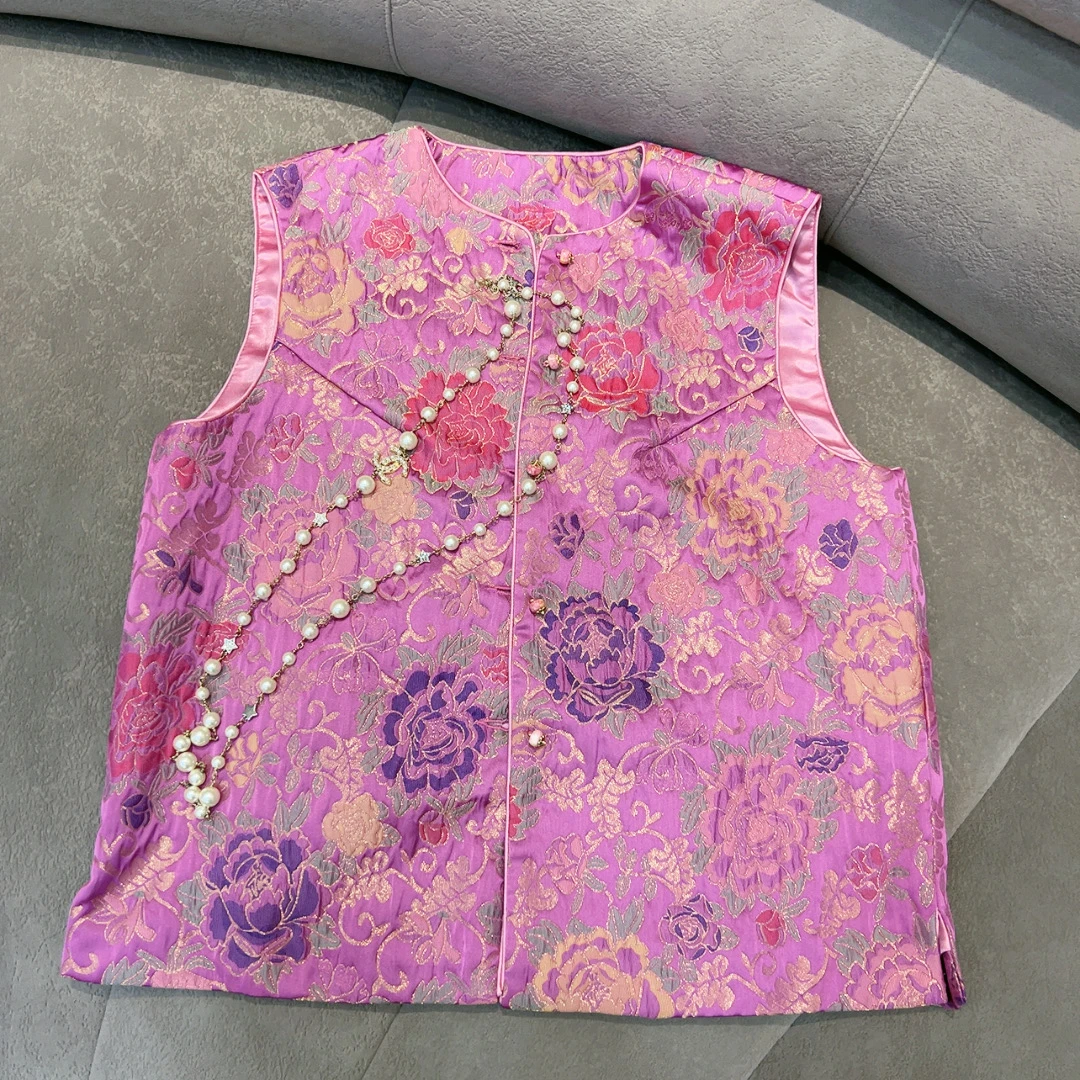 （深圳南油乐总711款-繁花似锦）新中式老钱风重工刺绣显瘦百搭马甲