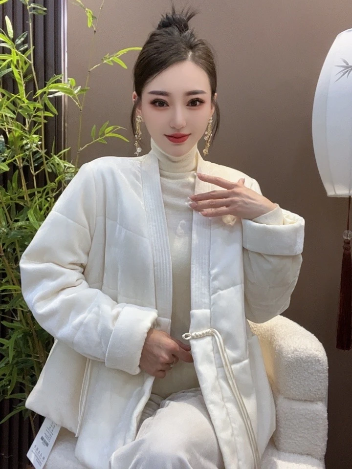 （深圳南油乐总8897款）新中式冬季对襟棉服百搭网红气质