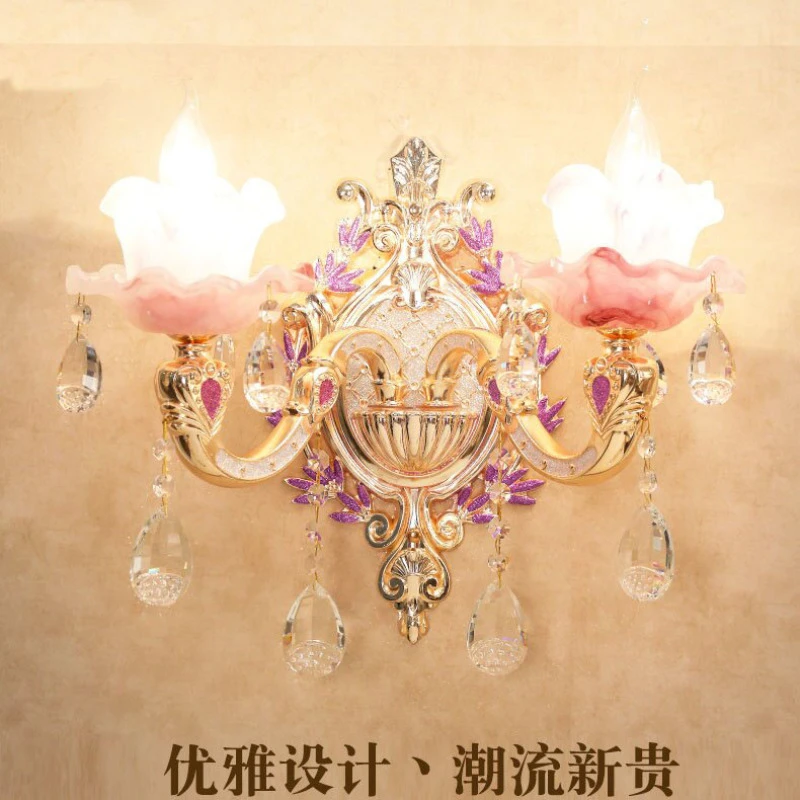 欧式客厅水晶壁灯客餐厅卧室电视背景墙温馨床头灯单头双头玄关灯