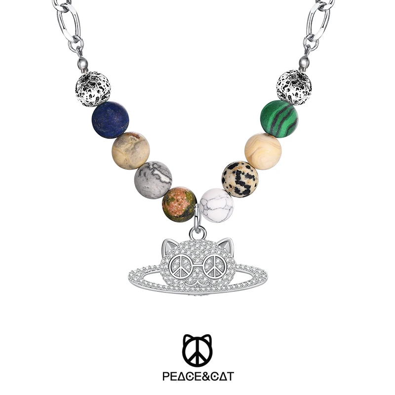 铜合金吊坠 项链女锁骨链情侣高级感设计感生日礼物八大行星