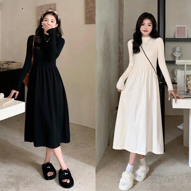 【小曹大码】大码女装秋冬配大衣打底胖mm毛衣连衣裙-XCYR9093