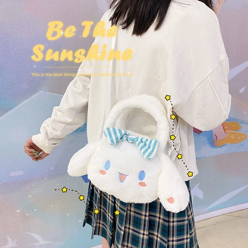 玉桂狗毛绒包包女2021新款日系洛丽塔大耳狗可爱少女手提斜挎包冬