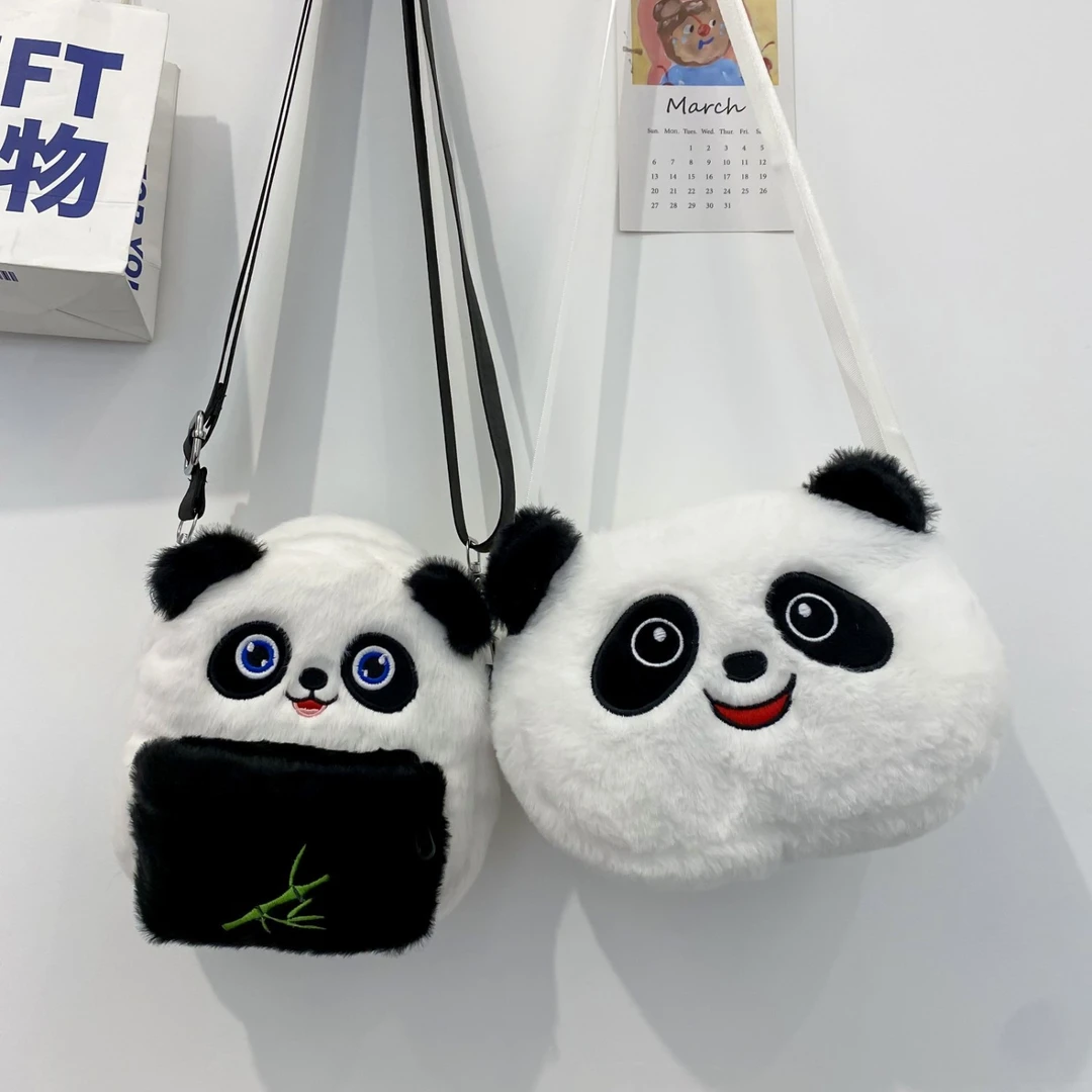 2023新款可爱毛绒双肩包女卡通斜跨包休闲百搭学生单肩包儿童背包