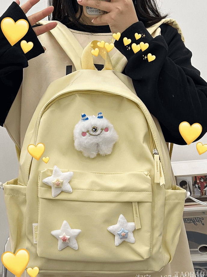 书包初中女生高颜值自制小众设计感星星日系韩版多巴胺高中生背包