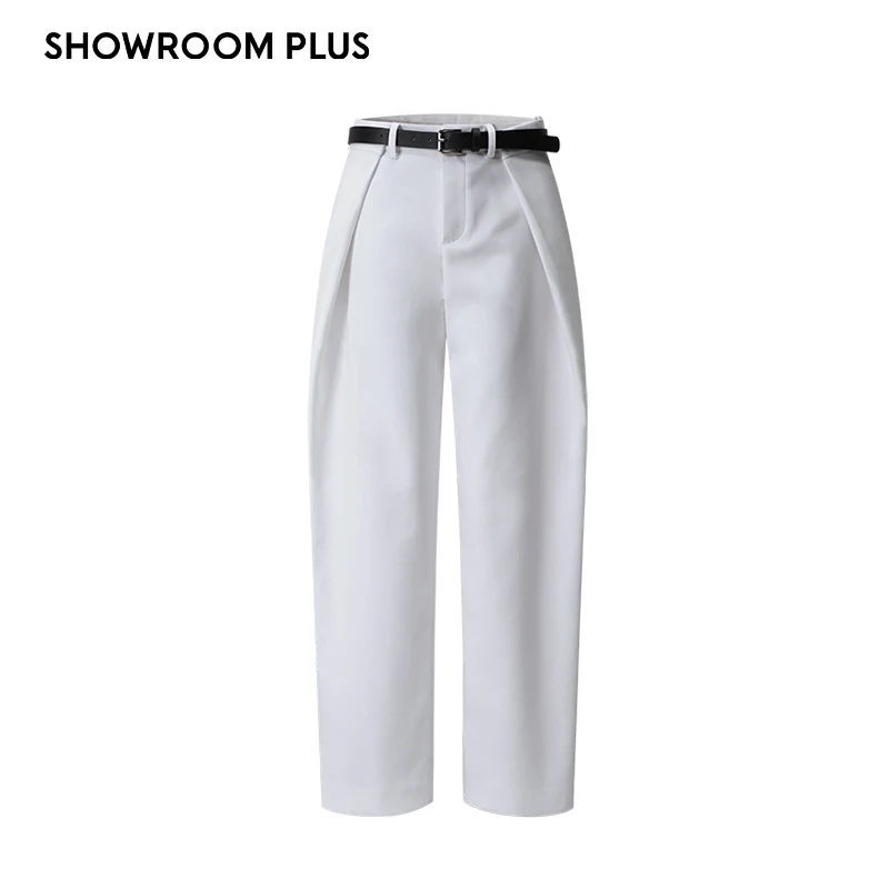 SHOWROOMPLUS 设计感女工装长裤宽松西装直筒休闲裤子