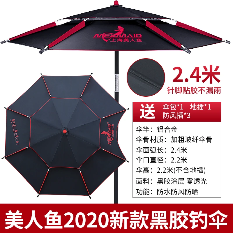 钓鱼伞2米4黑色
