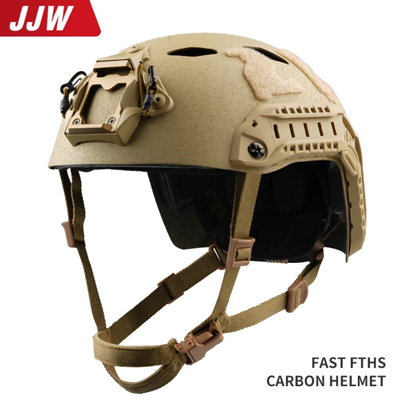 FASTFTHS战术头盔有孔碳纤维版轻型透气悬挂安保应急救援滑雪骑行