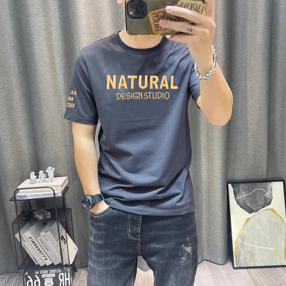 【酷客】广州高档男士时尚夏季百搭高级短袖优质轻奢休闲简约上衣