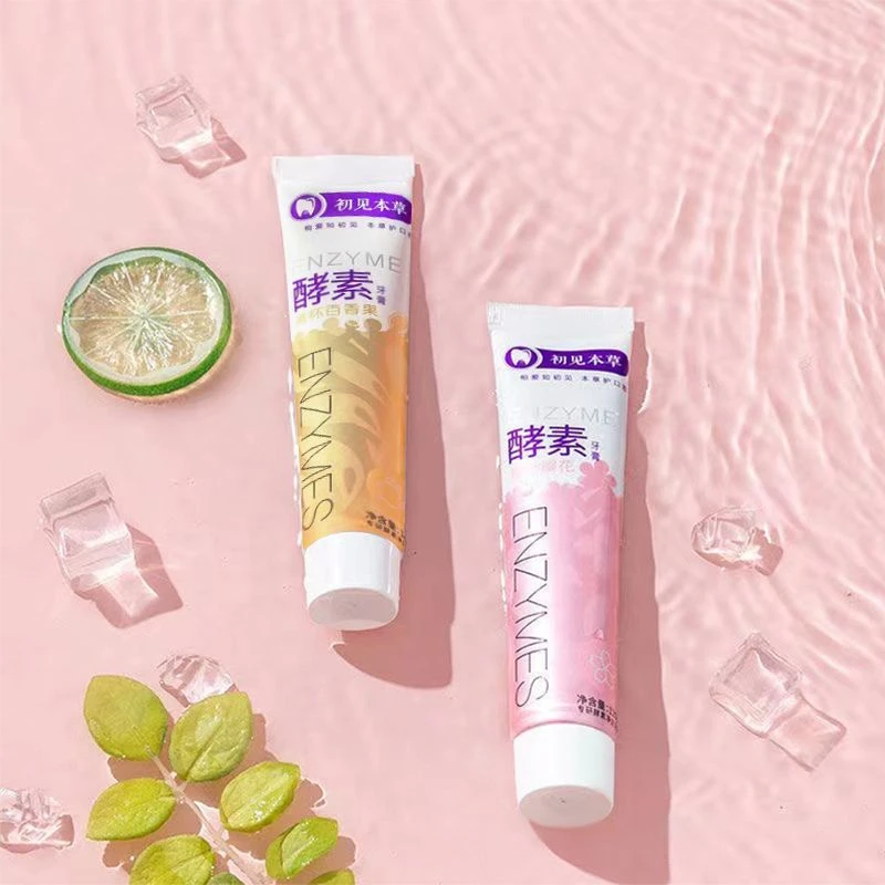 不含氟果味~酵素牙膏清新口气持久留香温和去渍炫白护龈净白牙膏