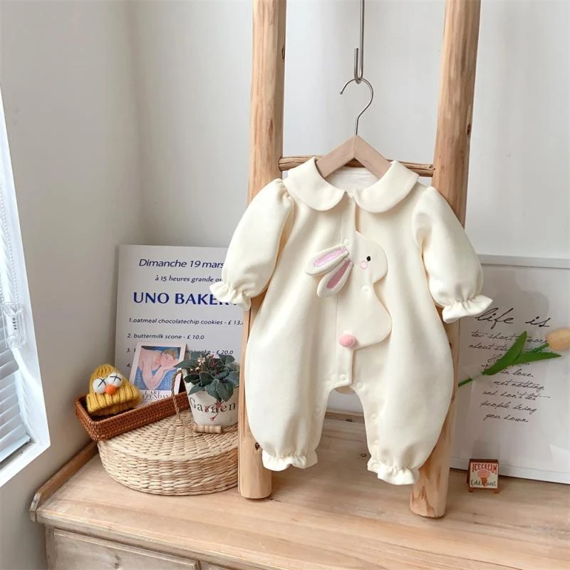 秋冬季婴儿衣服爬服秋装哈衣周岁宝宝衣服服装超萌女宝宝小兔长袖