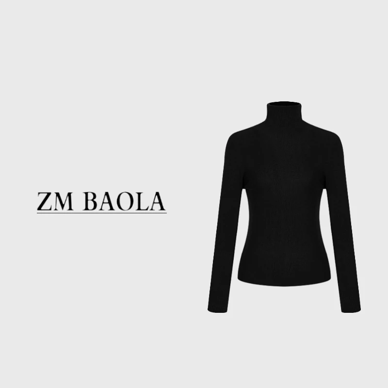 ZM BAOLA【枫晚】绵羊毛混纺 极简主义百搭修身高领打底衫24327-M2