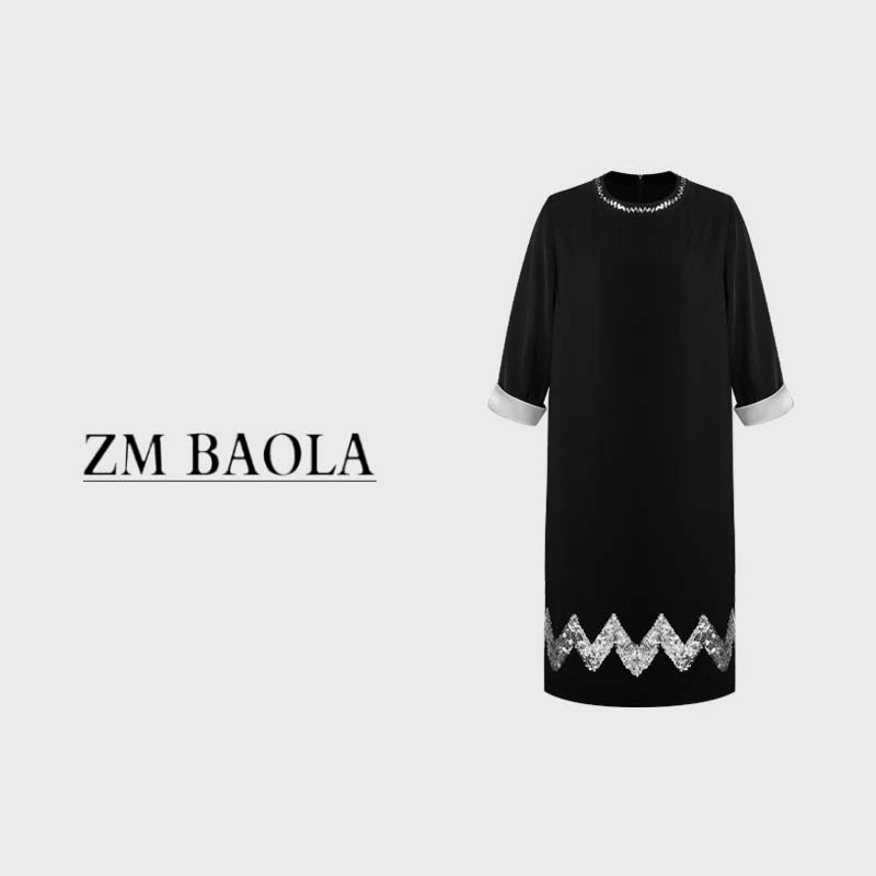 ZM BAOLA【闪耀】西装+醋酸 小众设计重工刺绣连衣裙BN8018-S4