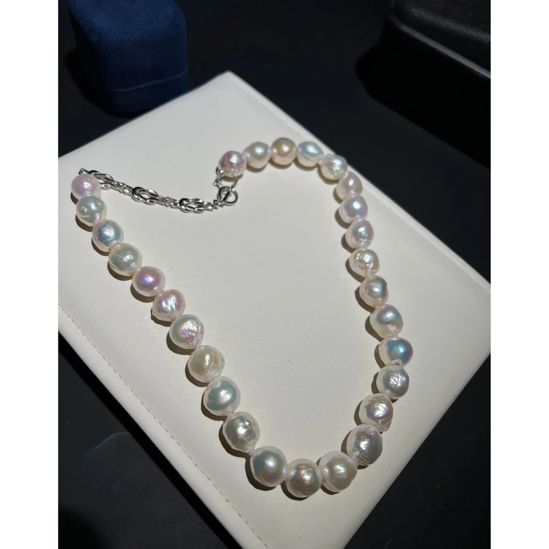 糖果皱巴巴洛克拼接款珍珠项链12-13mm素款全珠链多样性发货发一