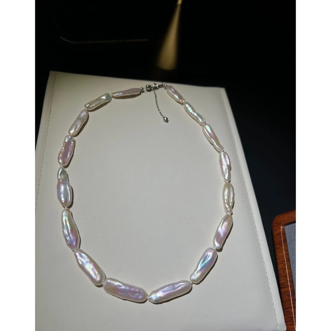 JUNMU无核琵琶珍珠项链简约百搭可叠戴素款多样性发货发一