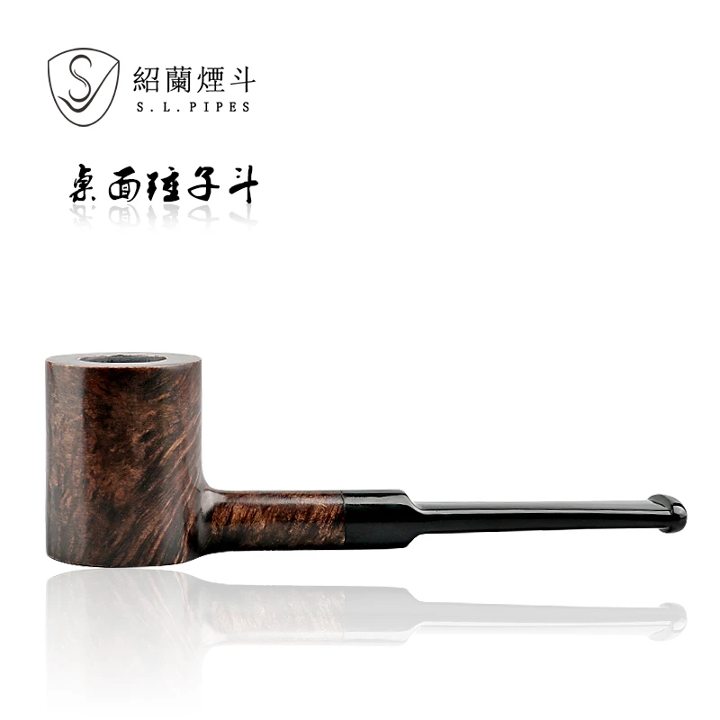 进口石楠木迷你小烟斗直柄桌面斗旱烟锅实木3mm烟道烟杆