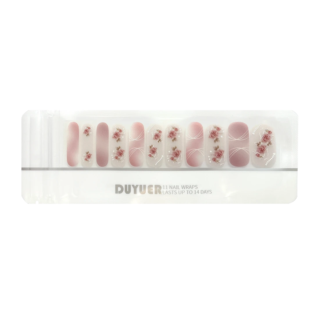 【J354】22指晶体美甲贴纸轻薄服帖无味防水磨砂甲油胶质感神器夏日