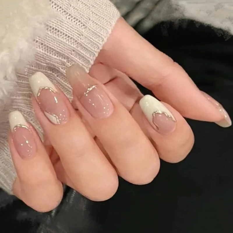 【ES709】半固化凝胶uv半烤美甲贴指甲贴片照灯变硬防水持久穿戴甲