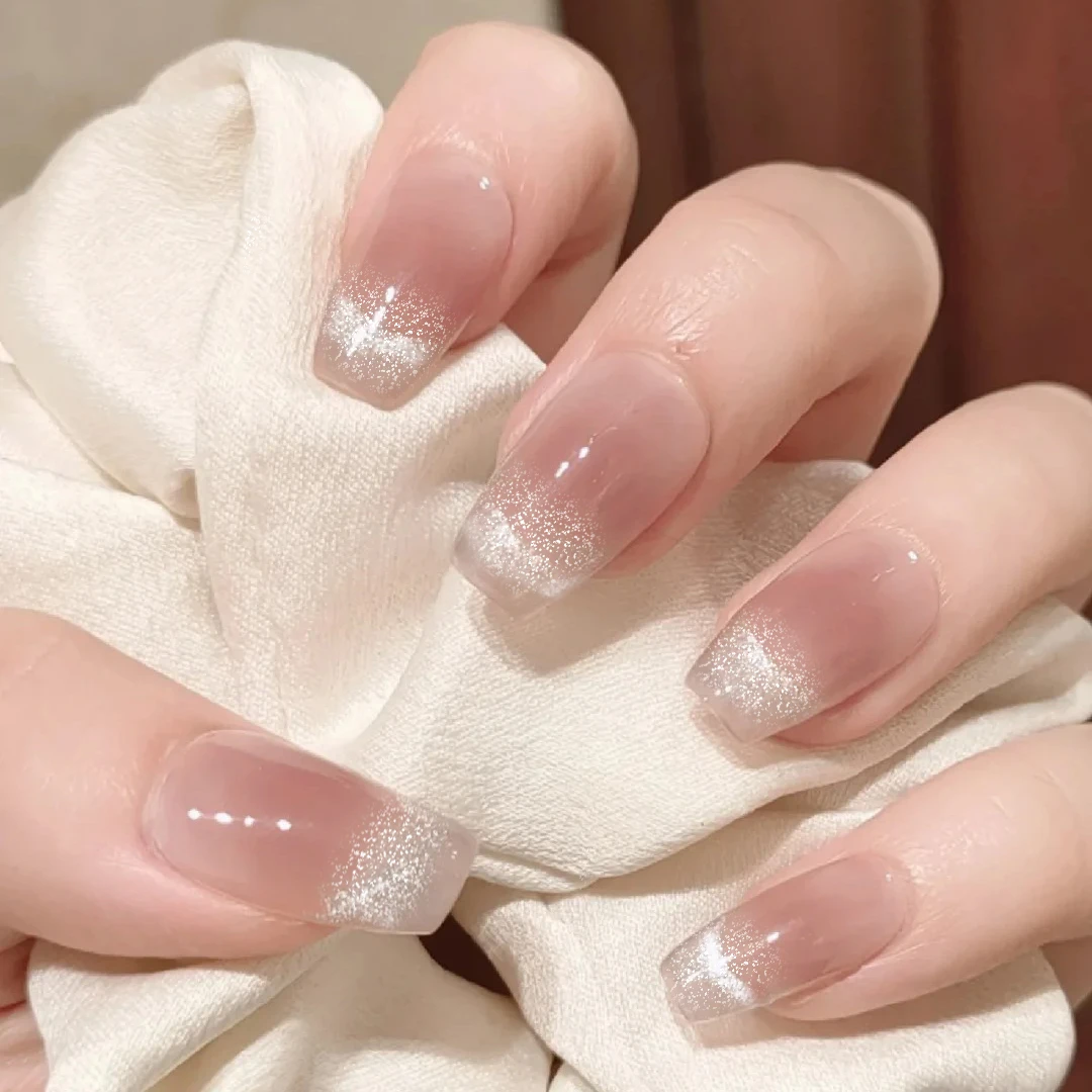 【ES859】猫眼半固化凝胶uv半烤美甲贴指甲贴片照灯变硬防水持久ins