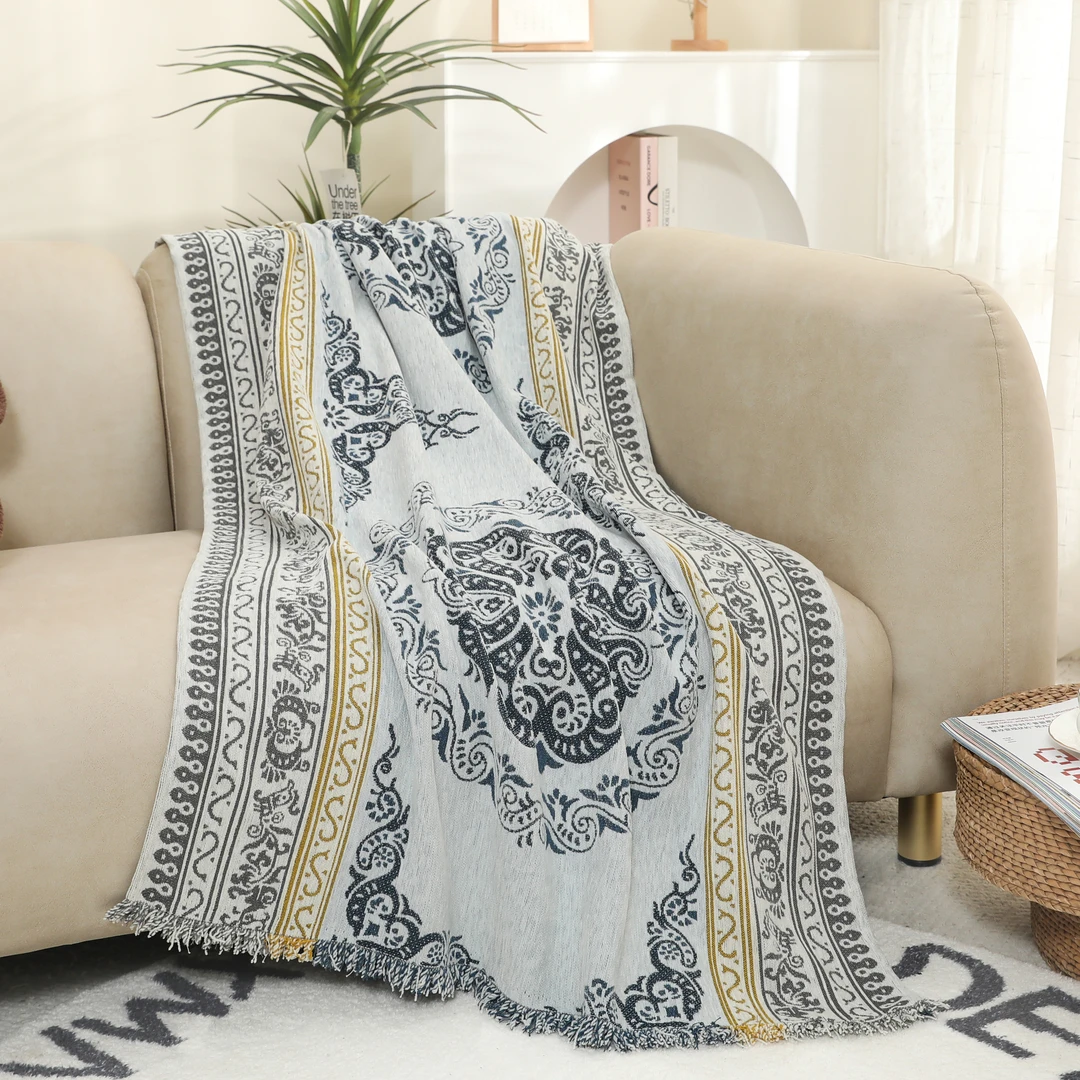 【沙发巾】防猫全盖沙发毯日式90*200沙发巾毛巾被   新古典