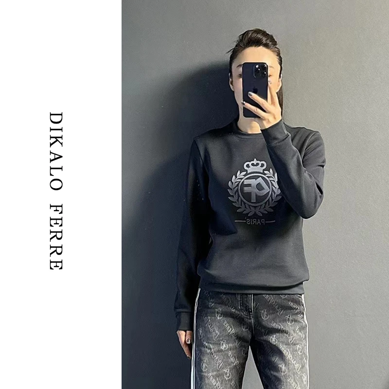 【限量】迪卡里奥费雷男士卫衣WY3208春季款男装植绒精棉莫代尔长袖