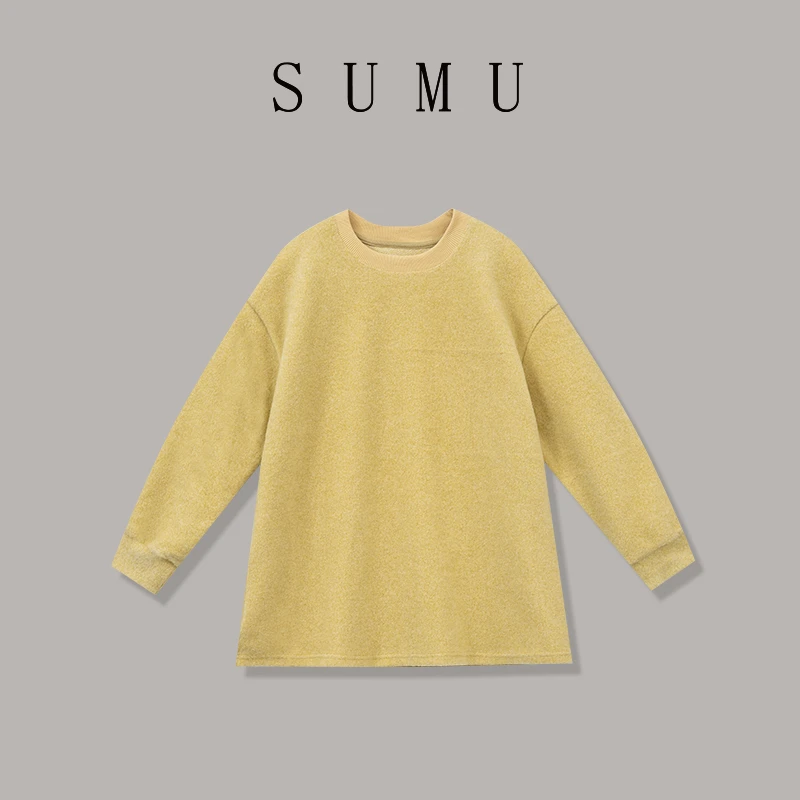 宿慕SUMU女款宽松显瘦加厚保暖卫衣12-10冬季2024时尚卫衣B19062
