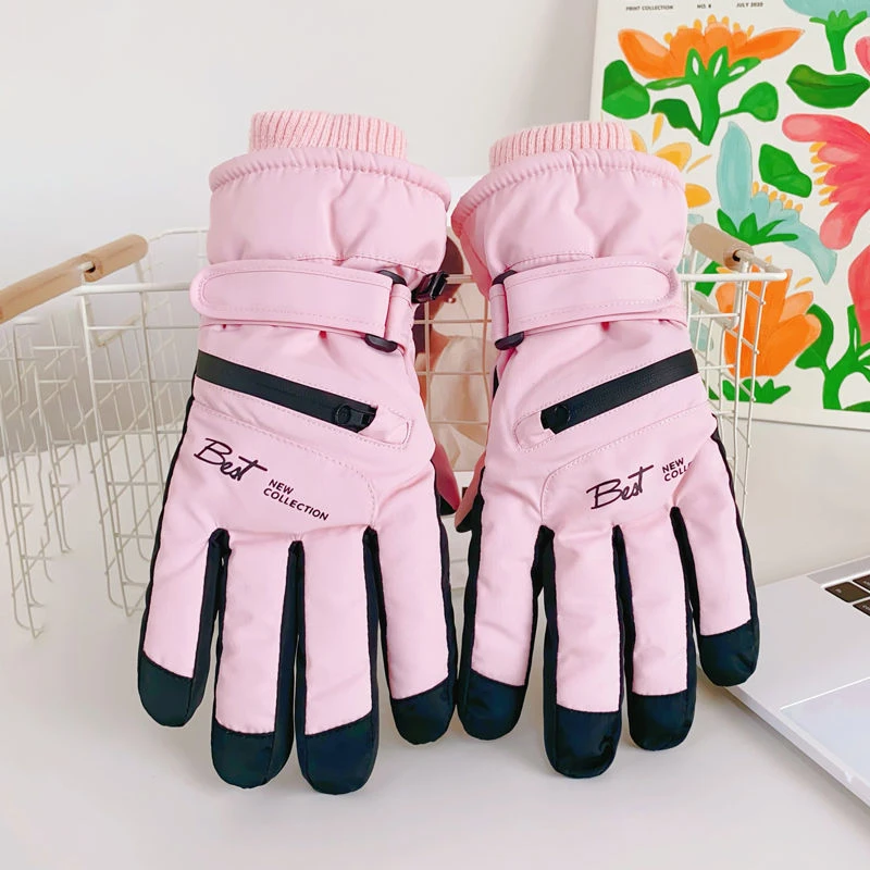 滑雪手套女冬季保暖可触屏防寒玩雪防泼水加绒厚骑行电动车手套男