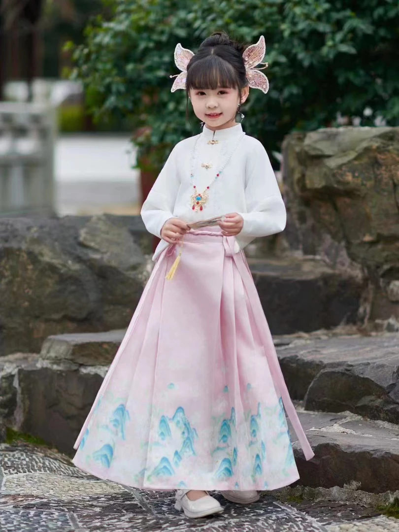 儿童马面裙套装两件套库存默认瑕疵不退换