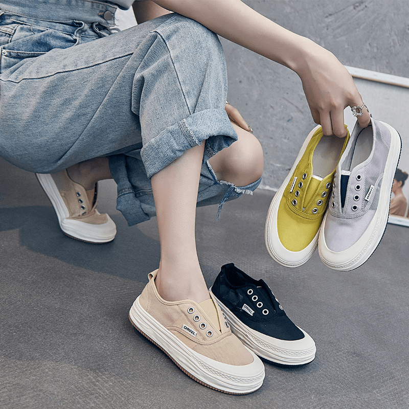18208冰丝网纱女鞋2024夏季新款韩版休闲单鞋懒人透气软底帆布鞋