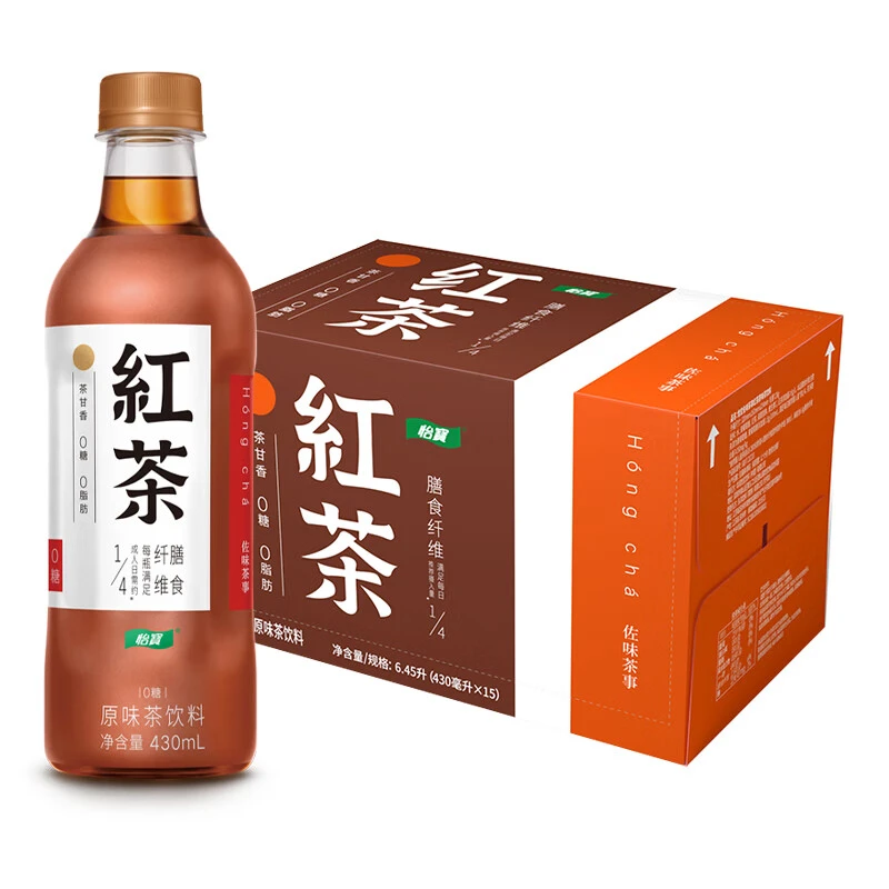 怡宝 佐味茶事 红茶 原味茶饮料430ml*15整箱装
