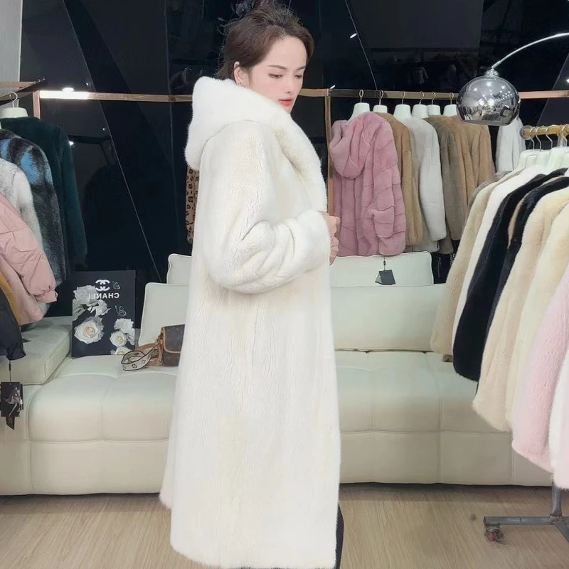 老板娘2024直播福利新款进口整貂水貂外套女长款时尚连帽百搭