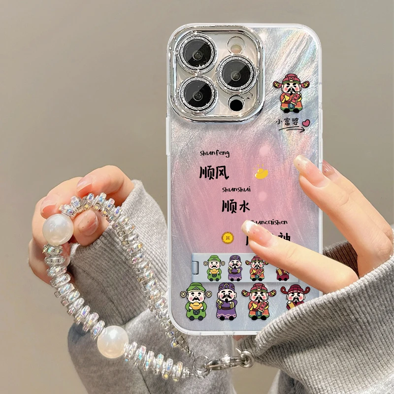 诸神顺风顺水顺财神手机壳苹果14/15精孔羽纱壳13/11个性国潮流行
