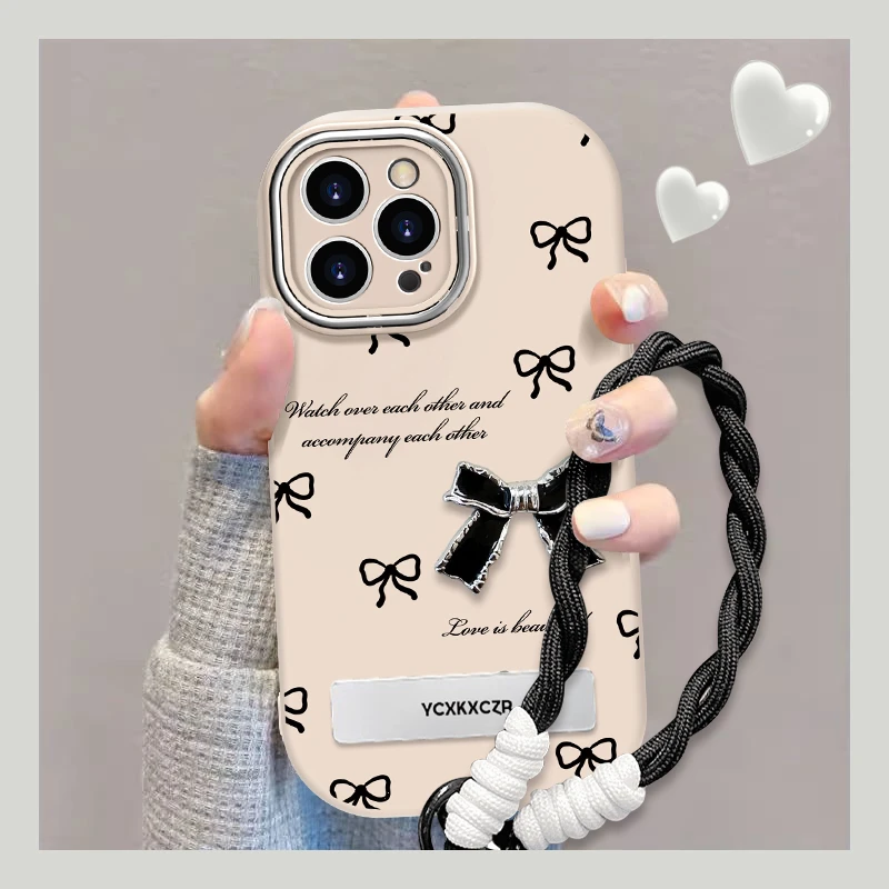 网红手机壳适用于苹果oppo华为vivo可爱蝴蝶结硅胶全包流行爆款女