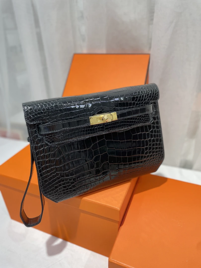 美洲鳄男士手拿包时尚男款休闲高品质黑色手包时尚潮流大气上档次