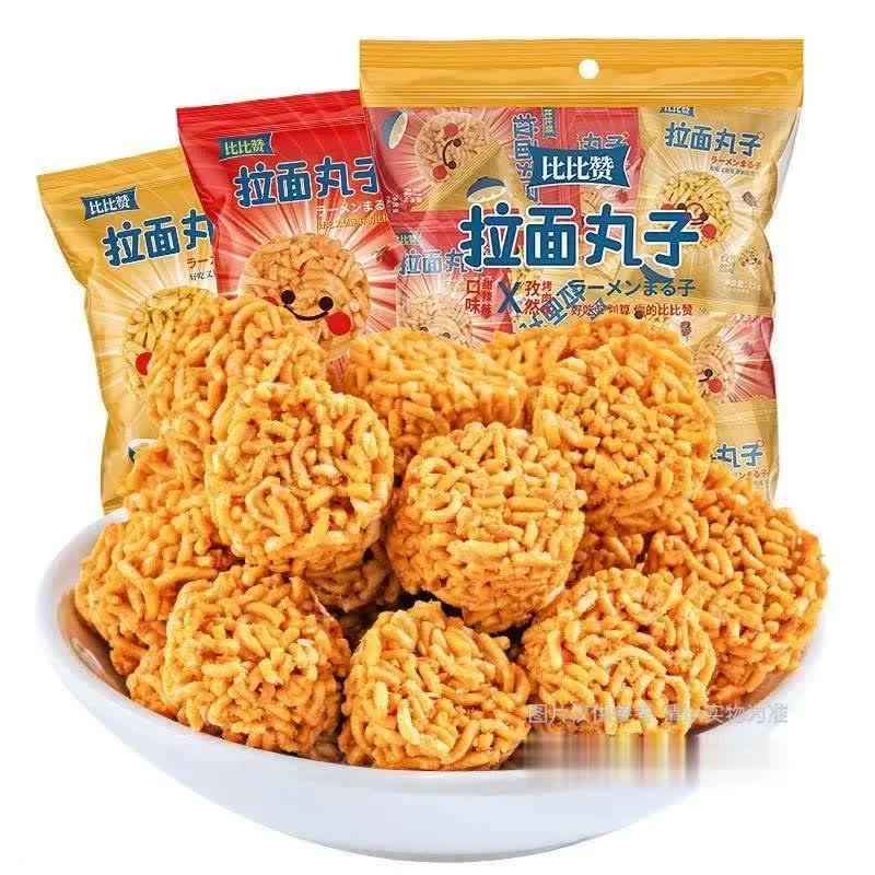 比比赞 拉面丸子 红色包装孜然烤肉味随机口味 25g/袋