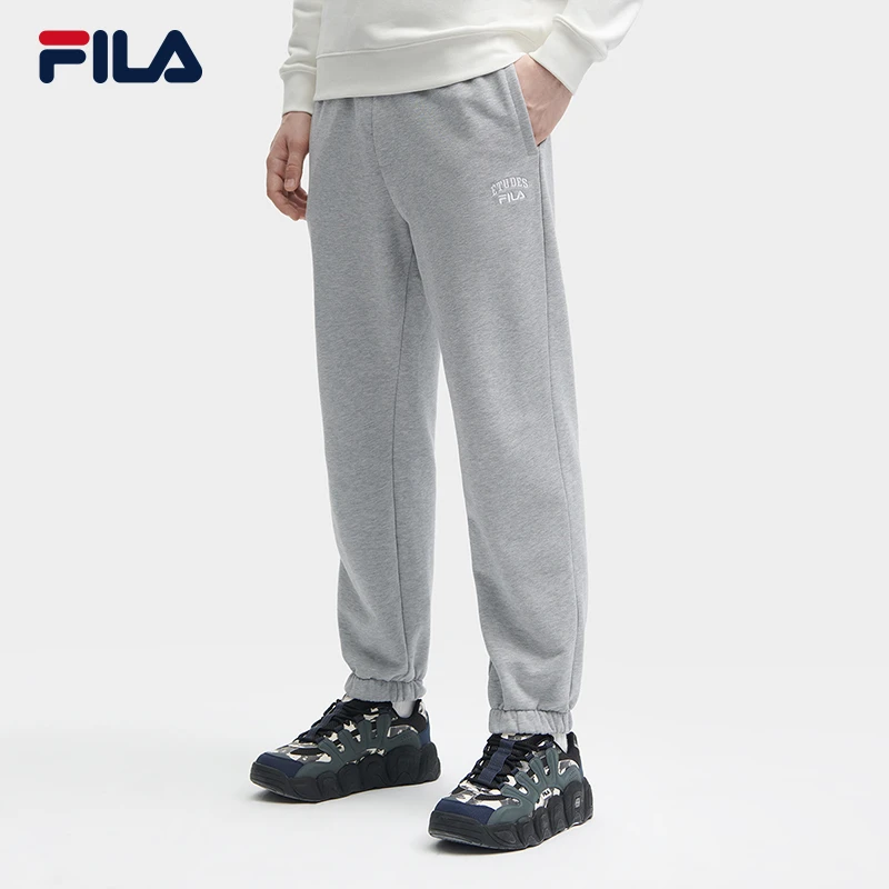 FILA斐乐男装/时尚百搭针织加绒舒适宽松秋季长裤推荐F11M346603F