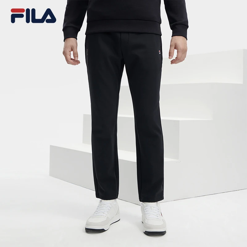 FILA斐乐男装/商务休闲裤2023冬季新款针织舒适运动裤F11M341603F