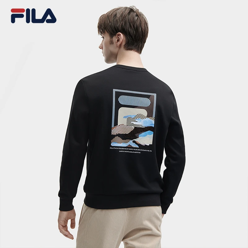 FILA斐乐男装/潮流圆领卫衣2024春季新款长袖卫衣推荐F11M348208F
