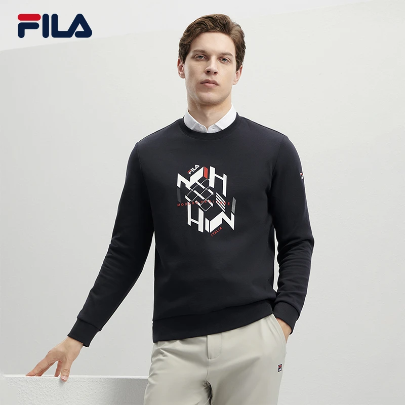 FILA斐乐男装/商务时尚运动休闲圆领百搭长袖卫衣推荐F11M341205F