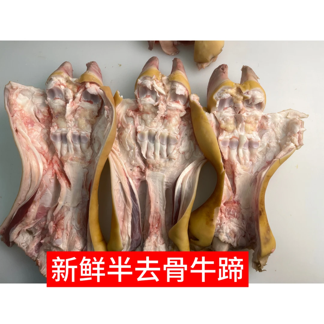 半去骨牛蹄 带前掌 新鲜火烧毛黄牛蹄